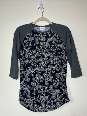 LuLaRoe Randy navy blue floral design XS